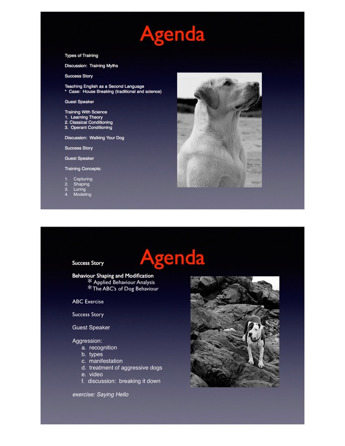 seminar agenda